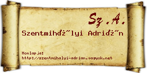 Szentmihályi Adrián névjegykártya