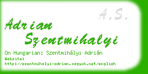 adrian szentmihalyi business card